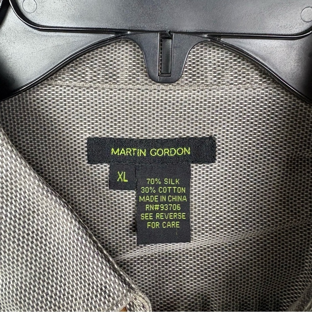 MARTIN GORDON Men's Gray Button-Up cotton silk Shirt size XL - Picture 7 of 7
